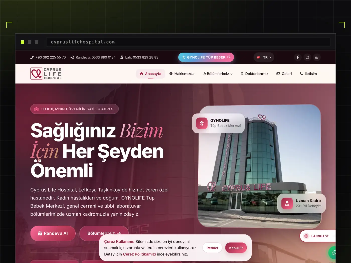 Çok dilli hastane kurumsal sitesi