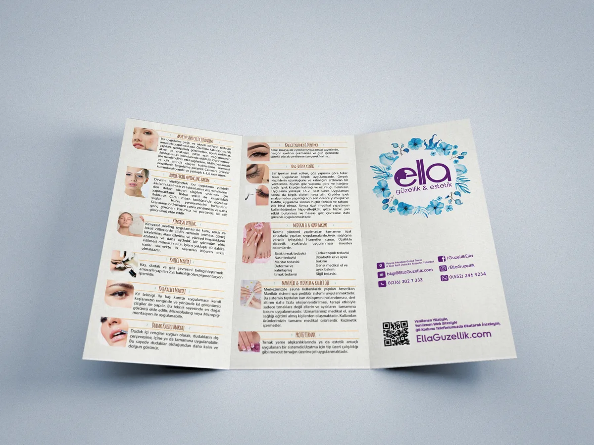 Ella Güzellik brochure design, inner page
