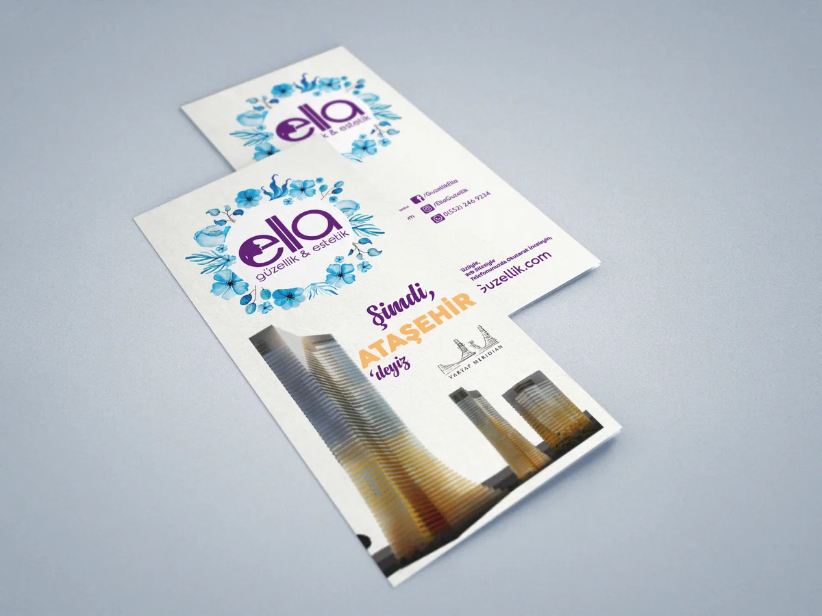 Ella Güzellik brochure design, folded page